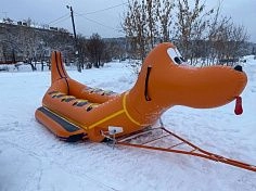 Фотография "ПЛУТО-ДАБЛ" - надувные зимние, водные сани дубль-банан для катания за снегоходом, квадроциклом, катером из ткань ПВХ (PVC) ТаймТриал