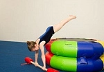 Фотография Надувной круглый Батут с ручками для фитнеса, гимнастики, акробатики из ткань ПВХ (PVC) ТаймТриал