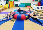 Фотография Надувной круглый Батут с ручками для фитнеса, гимнастики, акробатики из ткань ПВХ (PVC) ТаймТриал