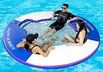 Фотография "HAPPYCHILL" - надувная круглая платформа с сеткой для отдыха на воде из ткань AIRDECK (DROP STITCH) ТаймТриал