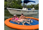 Фотография "SUNCHILL" - надувная круглая платформа с сеткой для отдыха на воде из ткань AIRDECK (DROP STITCH) ТаймТриал