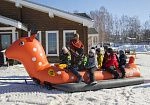 Фотография "ОЛЕНЬ-ДАБЛ" - надувные зимние, водные сани дубль-банан для катания за снегоходом, квадроциклом, катером из ткань ПВХ (PVC) ТаймТриал