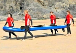 Фотография "BIG SUP BOARD T5" - гигантская надувная доска (сапборд) с веслом из ткань AIRDECK (DROP STITCH) ТаймТриал