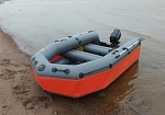 Фотография "ГРОМ-335" - моторная лодка ПВХ с ультра-широким кокпитом с надувным дном НДНД из ткань ПВХ (PVC) ткань ТПУ (TPU) 840D ТаймТриал