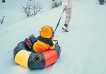Фотография "ГНЕЗДО" - надувная бескамерная герметичная ватрушка "3 в 1" для катания по снегу, плаванию по воде, подвесные качели из ткань ПВХ (PVC) ТаймТриал