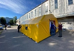 Фотография Надувная пневмокаркасная медицинская палатка ПКП-ТТ 48 из ткань ПВХ (PVC) ТаймТриал