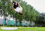 Фотография "САЛЬТАР" - надувной гимнастический круглый мат для акробатики, прыжков, сальто из ткань AIRDECK (DROP STITCH) ТаймТриал