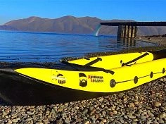 Фотография "ВЕГА-2" - быстроходная надувная байдарка с надувным дном (двухместная) для водных походов, сплавам по рекам, озеру, морю из ткань ПВХ (PVC) ТаймТриал