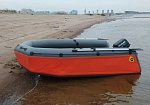 Фотография "ГРОМ-335" - моторная лодка ПВХ с ультра-широким кокпитом с надувным дном НДНД из ткань ПВХ (PVC) ткань ТПУ (TPU) 840D ТаймТриал