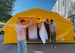 Фотография Надувная пневмокаркасная медицинская палатка ПКП-ТТ 48 из ткань ПВХ (PVC) ТаймТриал