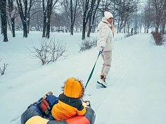 Фотография "ГНЕЗДО" - надувная бескамерная герметичная ватрушка "3 в 1" для катания по снегу, плаванию по воде, подвесные качели из ПВХ (PVC) ТаймТриал