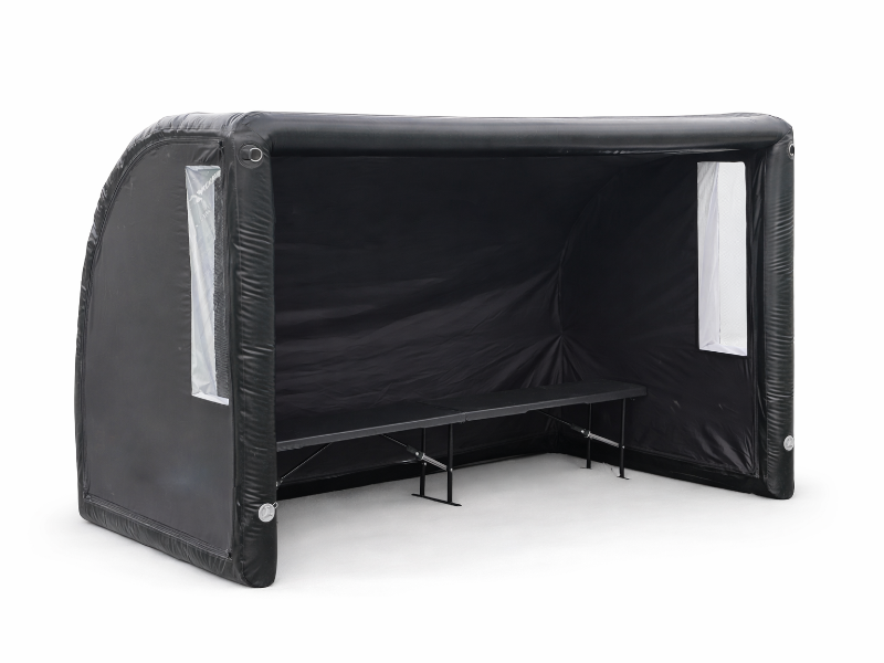Фотография Надувное герметичное мобильное защитное укрытие (шатер, палатка) для игроков, футболистов от дождя и снега из ткань ПВХ ТаймТриал