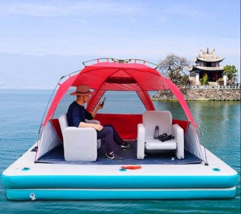 Фотография Надувная платформа для отдыха на воде с палаткой из AIRDECK (DWF) ТаймТриал