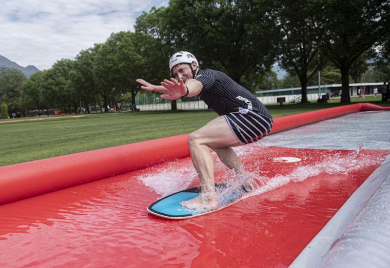 Фотография Надувной Скимбассейн (skimboard) для скимбординга для пляжа, бизнеса из ткань ПВХ ТаймТриал