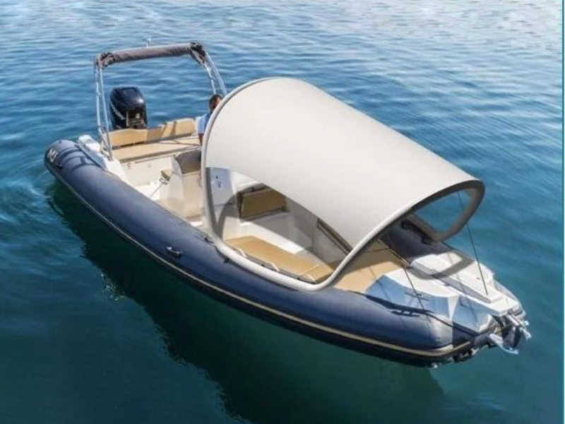 Фотография Надувной мобильный тент для лодки РИБ из ткань AirDeck ПВХ (воздушная палуба) ТаймТриал