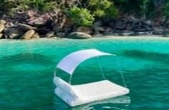 Надувной плавучий шезлонг с тентом 