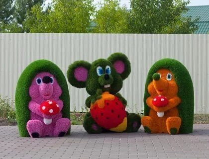 Топиарные фигуры, формы из искусственной травы. Изготовление, разработка