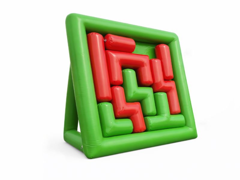 Фотография "НАДУВНОЙ ТЕТРИС ПРО" - мобильный надувной аттракцион головоломка из ПВХ с опорой, игра для тимбилдинга из ткань ПВХ (PVC) ТаймТриал