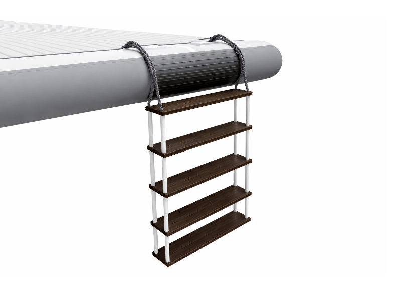 Фотография Универсальная бортовая лестница (трап) из палубной доски  для надувных платформ из ДЕРЕВО ПЛАСТИК ТаймТриал