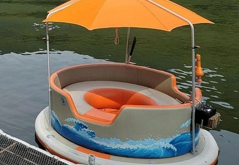 Надувная беседка платформа-пончик для отдыха на воде