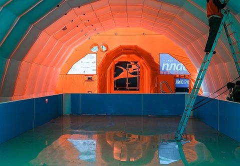 Мобильный надувной ангар для передвижного бассейна ВСЕОБУЧ по плаванию