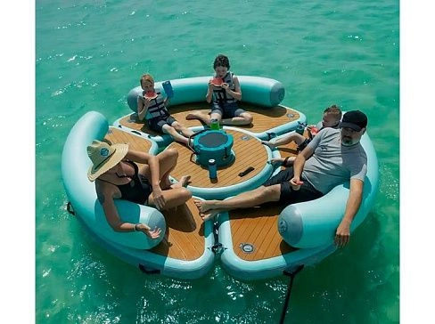 Надувная круглая платформа для отдыха на воде, море, озере