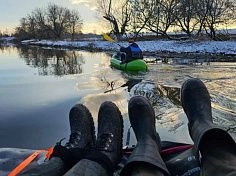 Фотография "СПУТНИК EZ" - одноместный легкий пакрафт из ТПУ для сплава по озерам, рекам, водных походов из ткань ТПУ (TPU) 210D ТаймТриал