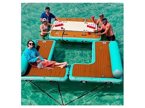 Надувная угловая платформа для отдыха на воде, море, озере