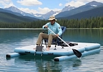 Фотография "РЕМЕРО" - надувная мобильная жесткая моторная платформа из аирдек (надувная палуба) для отдыха, сплавов и путешествий из ткань AirDeck ПВХ (воздушная палуба) ТаймТриал