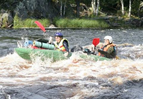 "СМЕНА-2" - надувная туристическая байдарка (два места) из ПВХ с надувным дном "СМЕНА-2" - надувная туристическая байдарка (два места) из ПВХ с надувным дном