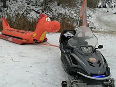 Фотография "ДРАКОН-ДАБЛ" - надувные зимние, водные сани дубль-банан для катания за снегоходом или квадроциклом из ПВХ ТаймТриал