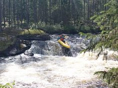 Фотография "ВАРВАР-480" - семейный надувной каяк (байдарка) из ПВХ с надувным дном с самоотливом (двух-трехместный) из ткань ПВХ (PVC) ТаймТриал
