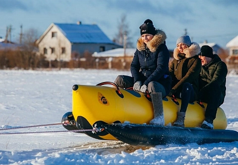 Надувные зимние, водные санки «Банан» для катания