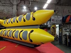 Фотография "САМОЛЕТ-ДАБЛ" - буксируемый аттракцион надувные санки зимний, водный дубль-банан из ПВХ (PVC) ТаймТриал