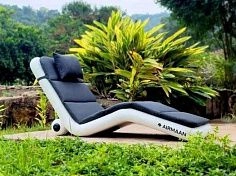 Фотография Одноместный надувной бескаркасный шезлонг, лежак для платформы, бассейна, пляжа из ткань AIRDECK ПВХ (DROP STITCH PVC) ТаймТриал