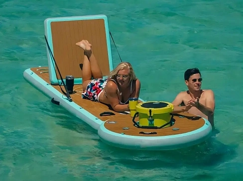 Надувной лежак для плавающего лаунж-бара для отдыха на воде