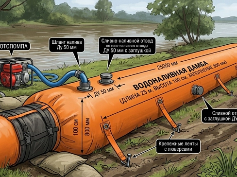 Эластичная мобильная водоналивная защитная дамба из ПВХ