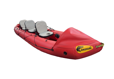 "ФИШКАЯК EVO-3" - трехместная надувная рыболовная байдарка из ПВХ для рыбалки