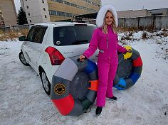 Фотография Надувные бескамерные санки ватрушки «Эко-Санки» для катания по снежному склону из ПВХ ТаймТриал