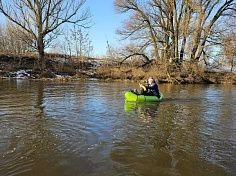Фотография "СПУТНИК EZ" - одноместный легкий пакрафт из ТПУ для сплава по озерам, рекам, водных походов из ткань ТПУ (TPU) 210D ТаймТриал