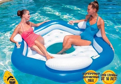 Надувной трехместный плот для отдыха и развлечений на воде