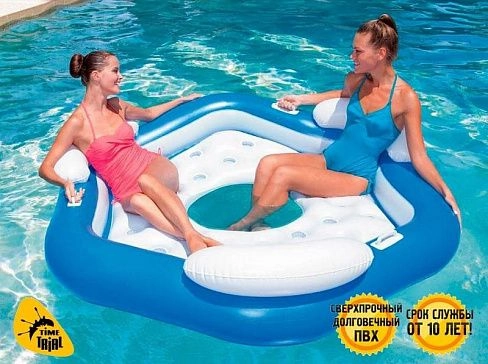Надувной трехместный плот для отдыха и развлечений на воде