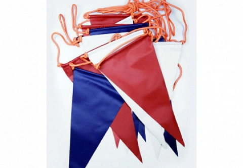 Шнур с треугольными флажками ПВХ для указателя обратного разворота