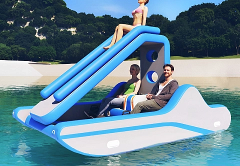 Надувная мобильная горка для лодок, платформы, плота и бассейна