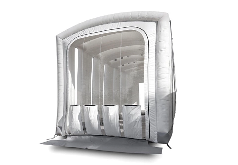 Большая надувная камера (палатка) ПВХ для покраски и ремонта автомобиля 15х5,8 м