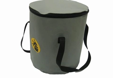 Складное мягкое походное ведро из ПВХ для рыбалки, прикормки с крышкой и молнией