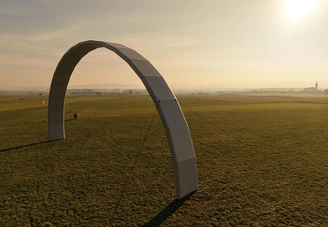 Надувной мобильный ангар для специальных и военных задач быстровозводимый