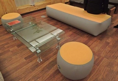 Надувной мобильный круглый стул-пуфик из AirDeck Drop Stitch