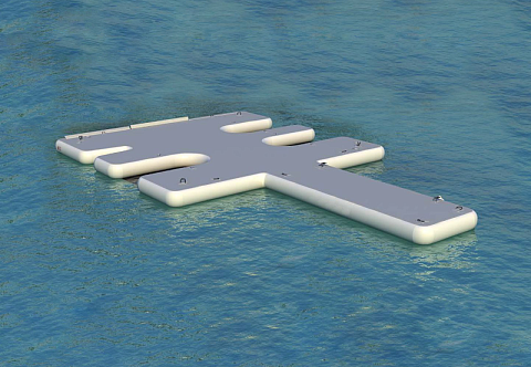 Надувной причал (понтон, пирс, пристань) из AirDeck (воздушная палуба) для пляжных плав-средств