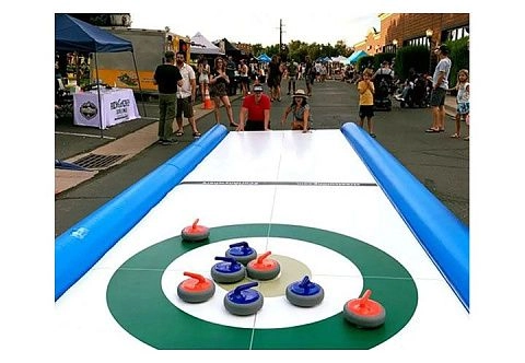 Надувной мобильный каток (поле) для керлинга